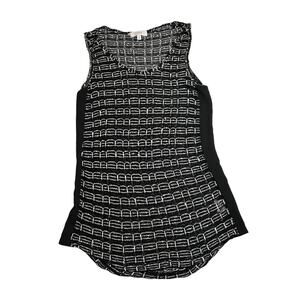 Jaye.e Sleeveless Scoop Neck Mixed Media Knit Top with Woven Side Panels Size M